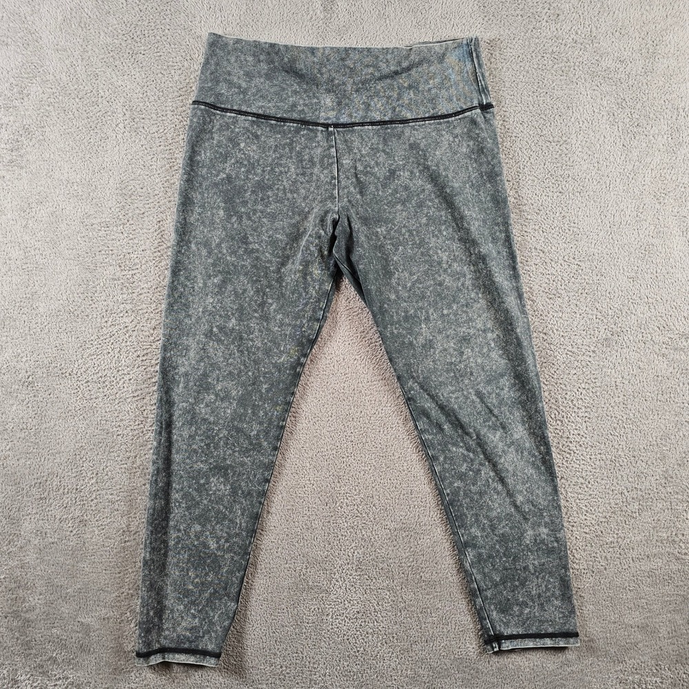 Aerie Chill Play Move High Waisted Acid Wash Leggings Gray XL 26" Inseam